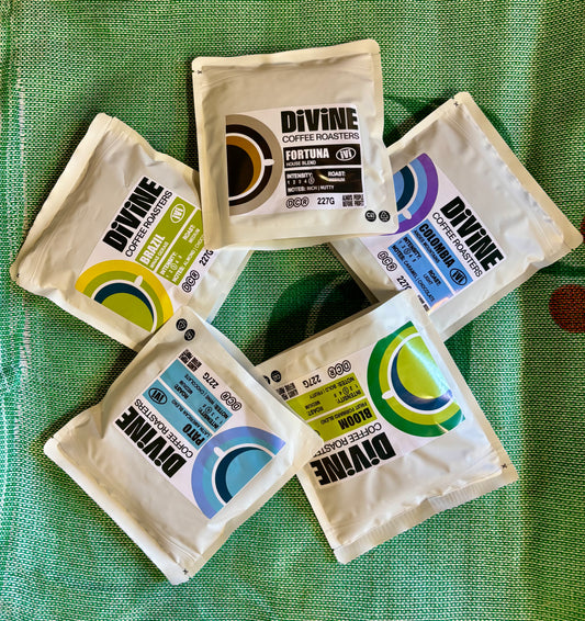 DIVINE STARTER SELECTION PACK (5 UNIQUE COFFEES)