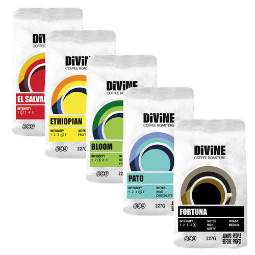 DIVINE STARTER SELECTION PACK (5 UNIQUE COFFEES)