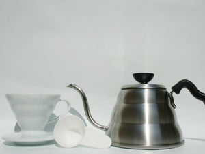 Hario V60 Drip Kettle, 01 Ceramic V60 and 100x Filter Papers Bundle
